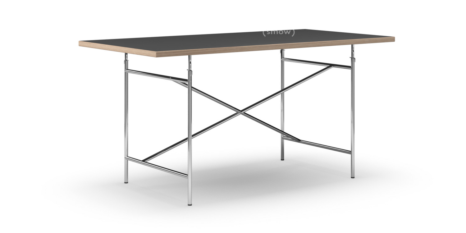 Richard Lampert Eiermann Tisch Linoleum Schwarz Forbo 4023 Mit Eichekante 160 X 80 Cm Chrom Schrag Mittig Eiermann 1 110 X 66 Cm Von Egon Eiermann Designermobel Von Smow De