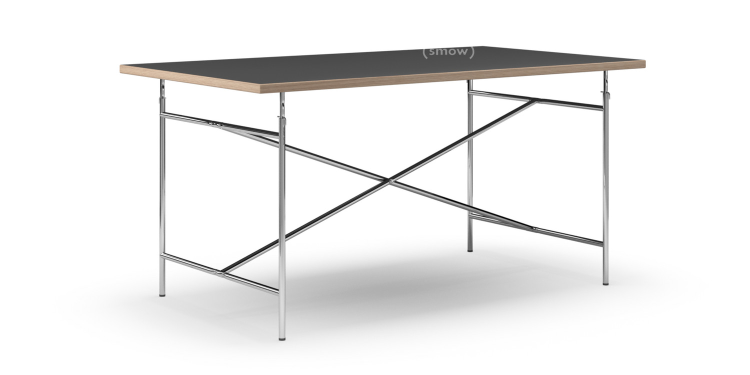 Richard Lampert Eiermann Tisch Linoleum Schwarz Forbo 4023 Mit Eichekante 160 X 90 Cm Chrom Senkrecht Mittig Eiermann 2 135 X 78 Cm Von Egon Eiermann Designermobel Von Smow De