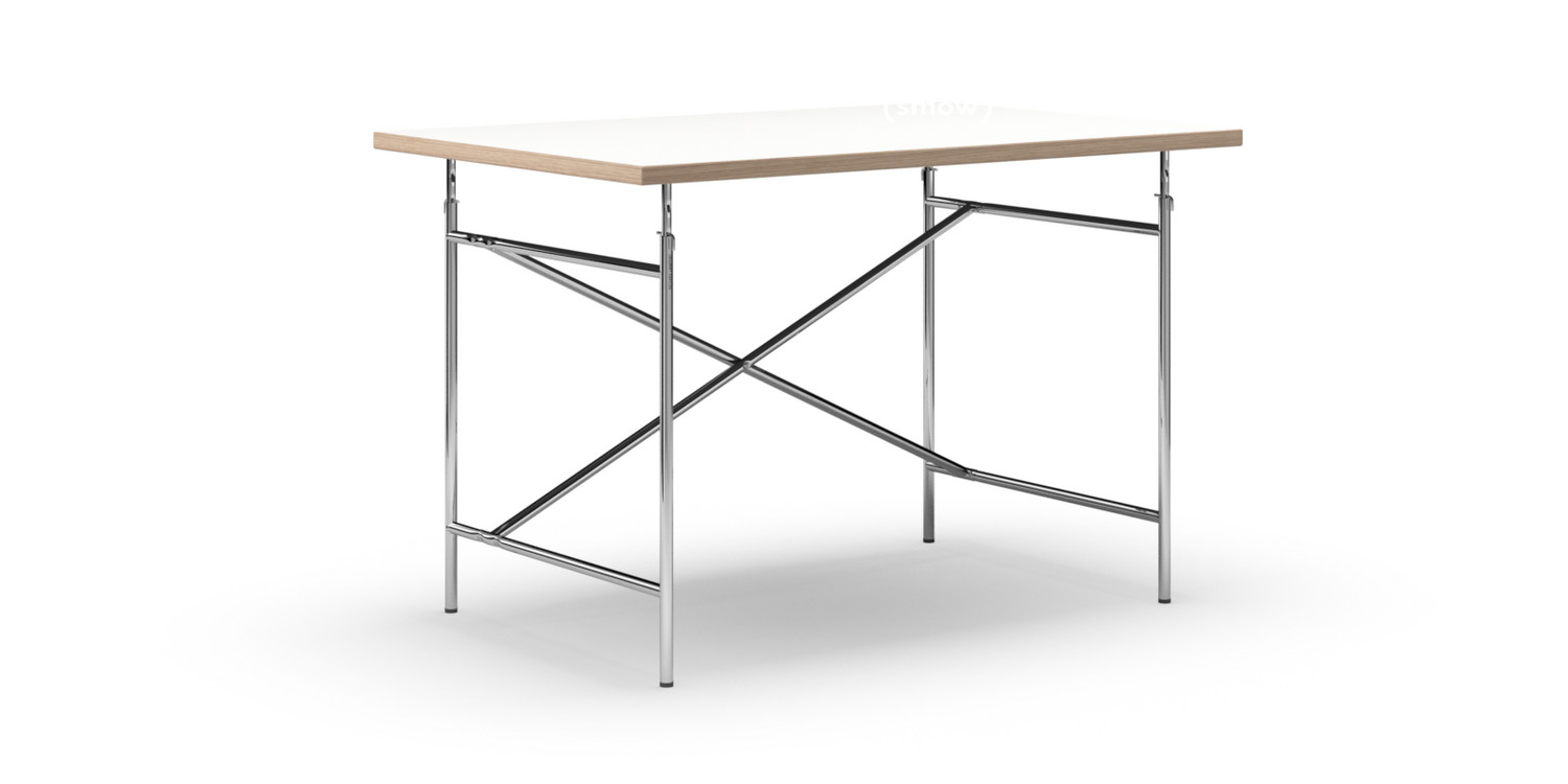 Richard Lampert Eiermann Tisch Melamin Weiss Mit Eichekante 120 X 80 Cm Chrom Senkrecht Versetzt Eiermann 2 100 X 66 Cm Von Egon Eiermann Designermobel Von Smow De