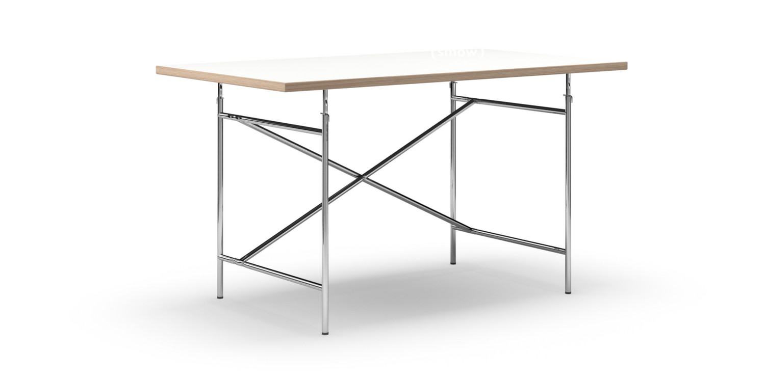 Richard Lampert Eiermann Tisch Melamin Weiss Mit Eichekante 140 X 80 Cm Chrom Senkrecht Versetzt Eiermann 2 100 X 66 Cm Von Egon Eiermann Designermobel Von Smow De