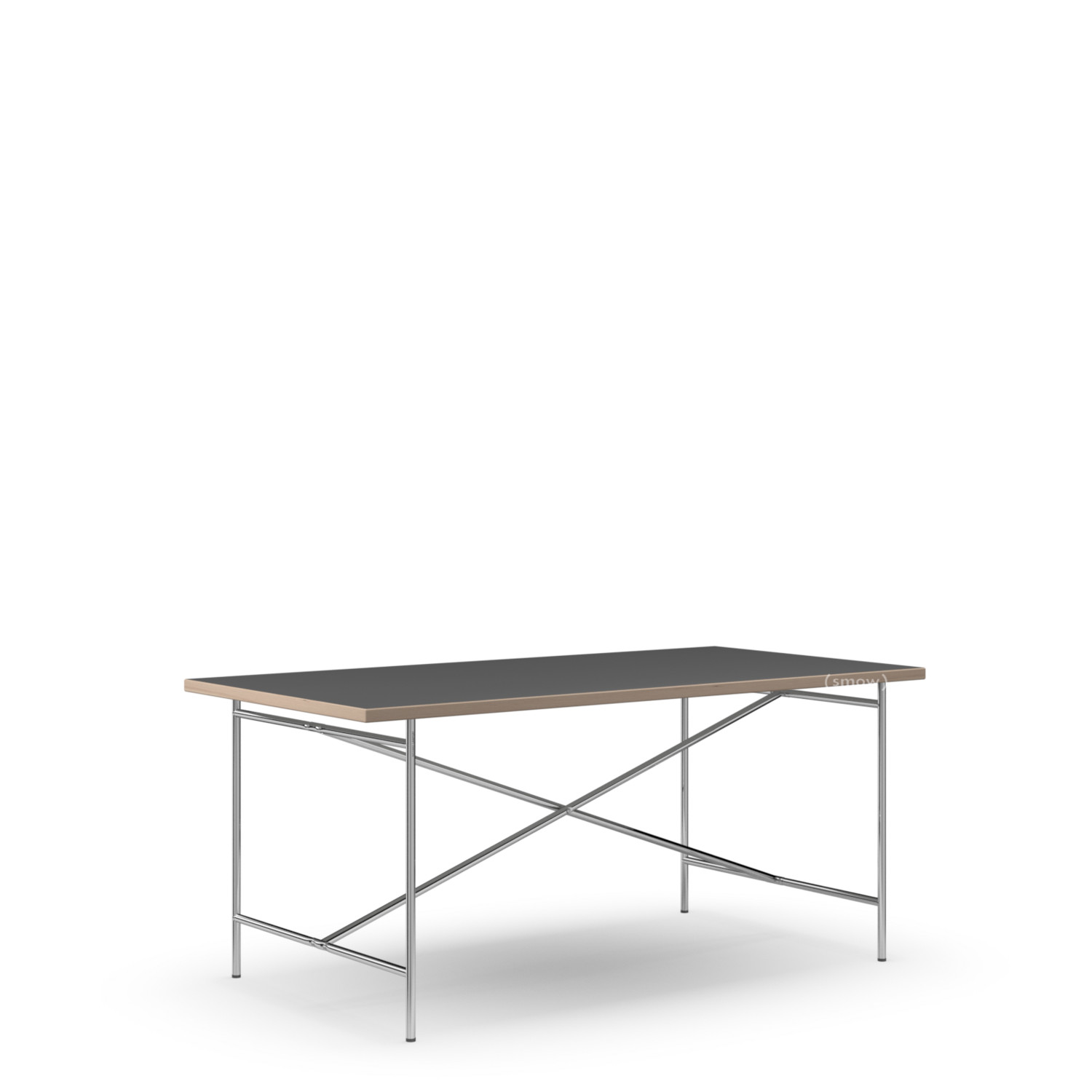 Richard Lampert Eiermann 2 Esstisch Linoleum Schwarz Forbo 4023 Mit Eichekante 160 X 83 Cm Chrom Von Richard Lampert 2013 Designermobel Von Smow De