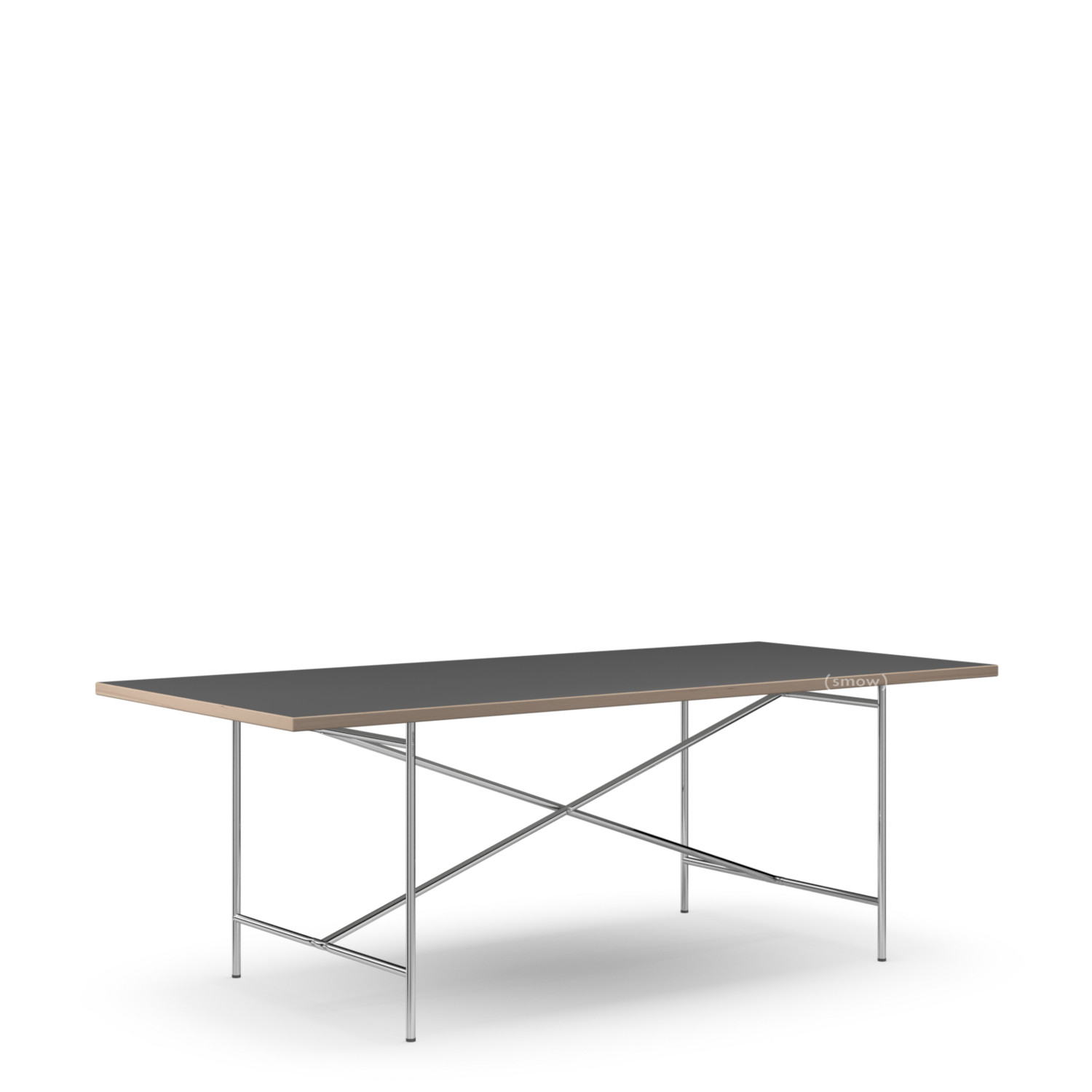 Richard Lampert Eiermann 2 Esstisch Linoleum Schwarz Forbo 4023 Mit Eichekante 200 X 90 Cm Chrom Von Richard Lampert 2013 Designermobel Von Smow De