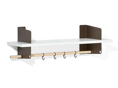 Garderobe / Küchenregal Atelier MDF Melamin weiß beschichtet|bronzefarben dunkel