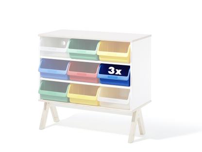 3er Set Kunststoffboxen für Famille Garage (groß) blau