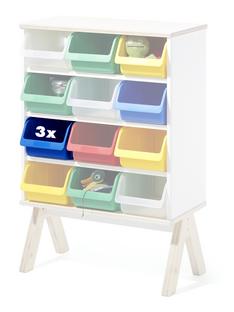 3er Set Kunststoffboxen für Famille Garage (klein) blau