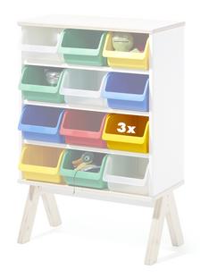 3er Set Kunststoffboxen für Famille Garage (klein) gelb