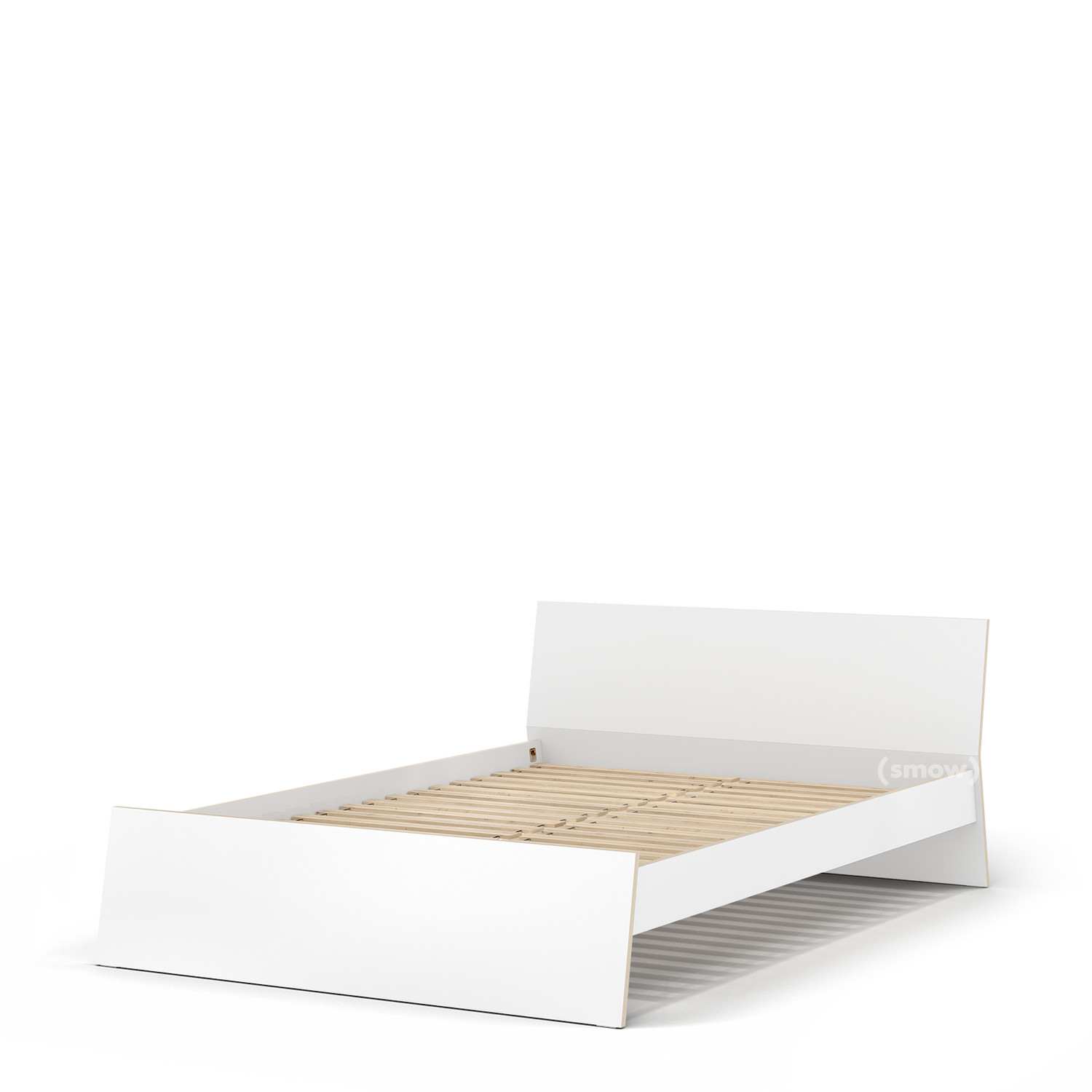 Stockholm Bett, 140 x 200 cm, Weiß, Mit Kopfteil, Mit Lattenrost | Richard  Lampert | Doppelbetten - Designermöbel von smow