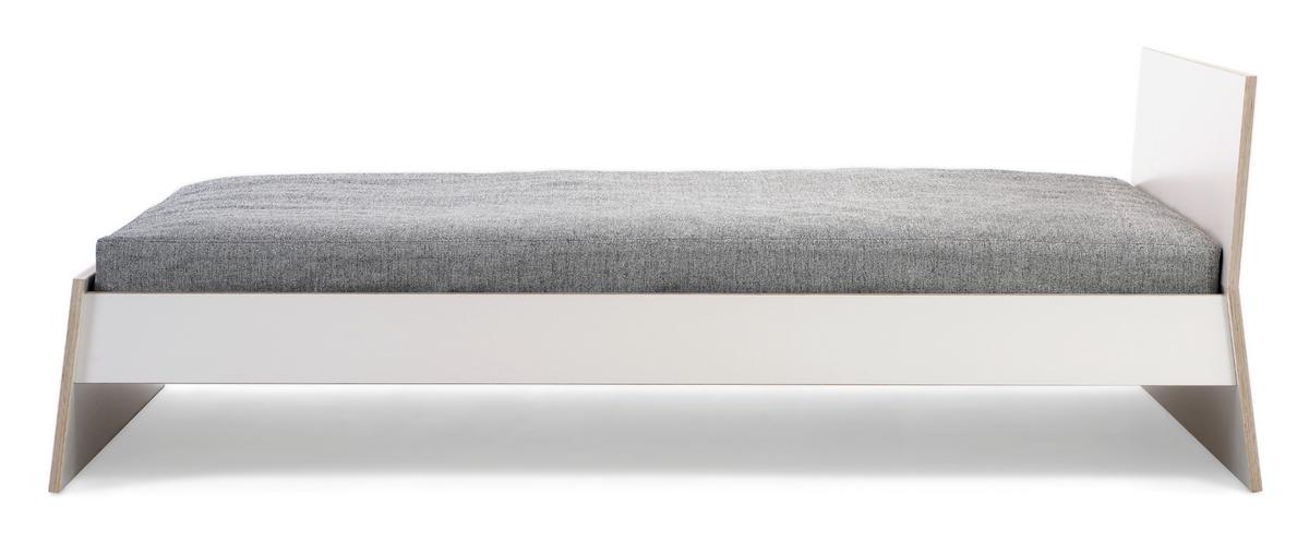 Stockholm Bett, 140 x 200 cm, Weiß, Ohne Kopfteil, Ohne Lattenrost |  Richard Lampert | Doppelbetten - Designermöbel von smow