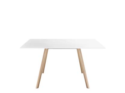 Pilo 139 x 139 cm|Beine naturfarben, Tischplatte weiß