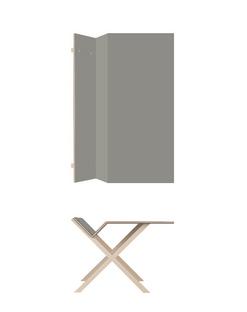 Kant Schreibtisch 160 cm|74 cm|FU (Sperrholz, Birke) Linoleum grau