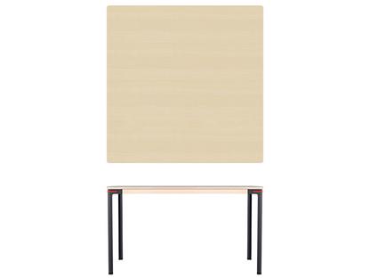 Seiltänzer Tisch 75 x 120 x 120 cm|Esche weiß geölt|rot