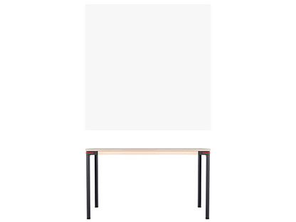 Seiltänzer Tisch 75 x 120 x 120 cm|Laminat seidenmatt weiß|rot