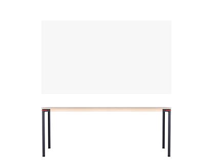Seiltänzer Tisch 75 x 190 x 90 cm|Laminat seidenmatt weiß|rot