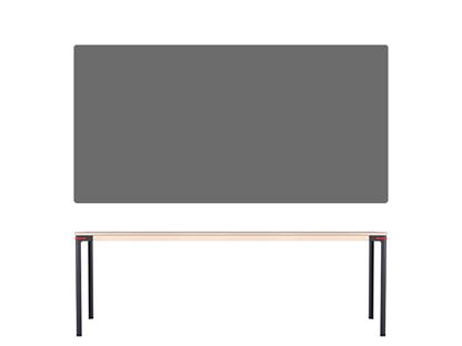 Seiltänzer Tisch 75 x 220 x 90 cm|Laminat seidenmatt dunkelgrau|rot