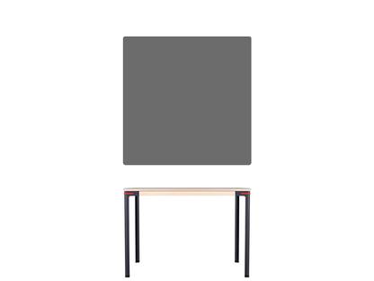 Seiltänzer Tisch 75 x 90 x 90 cm|Laminat seidenmatt dunkelgrau|rot