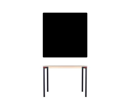 Seiltänzer Tisch 75 x 90 x 90 cm|Linoleum schwarz|rot