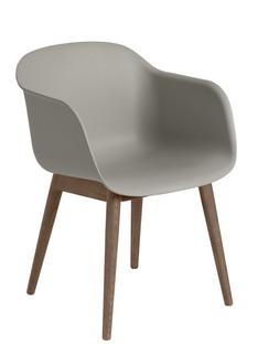 Fiber Armchair Wood Grau / dunkelbraun