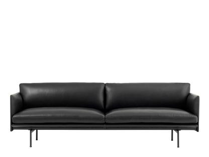 Outline Sofa Dreisitzer|Leder schwarz