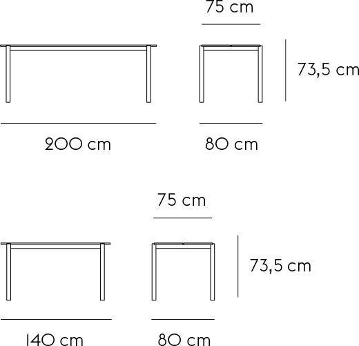 Muuto Linear Table Outdoor L 140 X W 75 Cm Black By Thomas