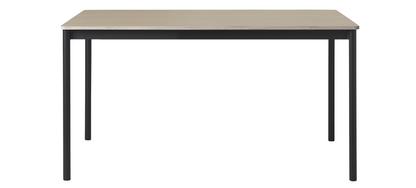 Base Table L 140 x B 80 cm|Eichenfurnier mit Sperrholzkante|Schwarz