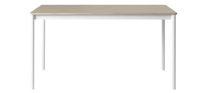 Base Table L 140 x B 80 cm|Eichenfurnier mit Sperrholzkante|Weiß