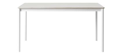 Base Table L 140 x B 80 cm|Laminat weiß mit Sperrholzkante|Weiß