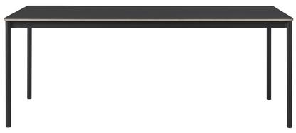 Base Table L 190 x B 85 cm|Linoleum schwarz mit Sperrholzkante|Schwarz