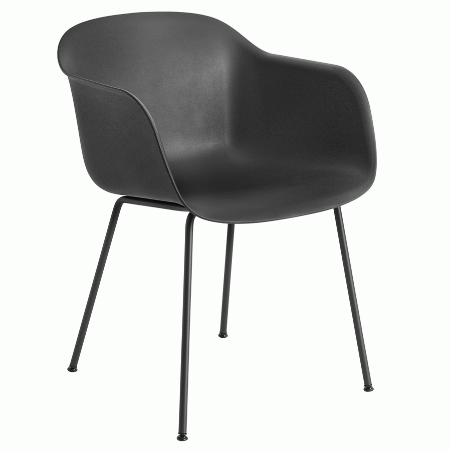 muuto fiber armchair tube schwarz