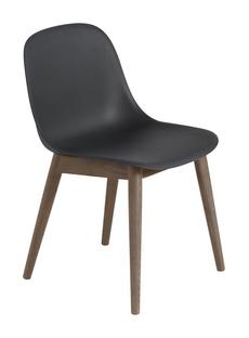 Fiber Side Chair Wood Schwarz / dunkelbraun
