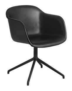 Fiber Armchair Swivel Leder schwarz