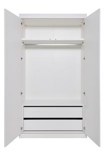 Flai Schrank Groß (216 x 118 x 61 cm)|Melamin weiß mit Birkekante|Ausstattung 4