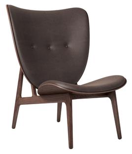 Elephant Lounge Chair Leder Dunes dark brown|Eiche dunkel gebeizt