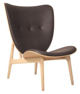 Elephant Lounge Chair Leder Dunes dark brown|Eiche natur