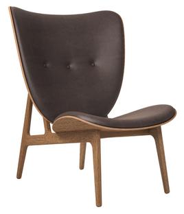 Elephant Lounge Chair Leder Dunes dark brown|Eiche hell geräuchert