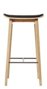 NY11 Bar Stool Küchenvariante: Sitzhöhe 65 cm|Eiche natur|Leder Ultra black