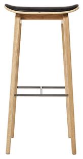 NY11 Bar Stool Barvariante: Sitzhöhe 75 cm|Eiche natur|Leder Ultra black