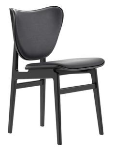 Elephant Dining Chair Eiche schwarz lackiert|Leder Dunes anthrazit