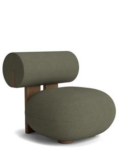 Hippo Lounge Chair Stoff Fiord greyish-green|Eiche hell geräuchert