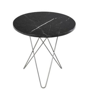 Tall Mini O Table Schwarz Marquina|Edelstahl