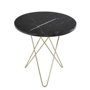 Tall Mini O Table Schwarz Marquina|Messing
