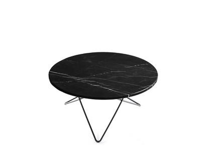O Table Schwarz Marquina|Stahl, schwarz pulverbeschichtet