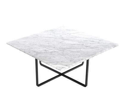 Ninety Table Groß (H 35 x B 80 x T 80 cm)|Weiß Carrara|Stahl, schwarz pulverbeschichtet