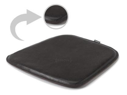 Sitzauflage Leder für Eames Armchairs Ober- und Unterseite Leder|Schwarz