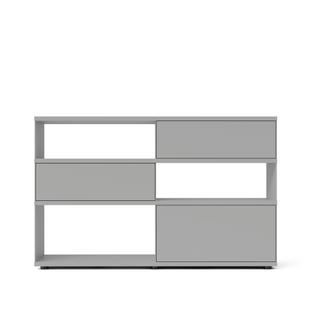 Flow Q Highboard 160 cm|101,7 cm (2 Schubladen und 1 Klappe)|Cool Grey