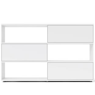 Flow Q Highboard 200 cm|126,7 cm (3 Klappen)|Weiß