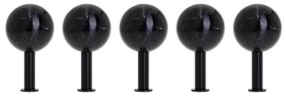 Dots Stone Wandhaken 5er Set Nero Marquina / schwarz