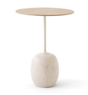 Lato Beistelltisch Rund (Ø 40 cm)|Oak / Crema Diva Marmor