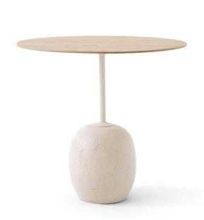 Lato Beistelltisch Oval (L 50 x B 40 cm)|Oak / Crema Diva Marmor