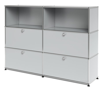 USM Haller Highboard L mit 4 Klappen Lichtgrau RAL 7035