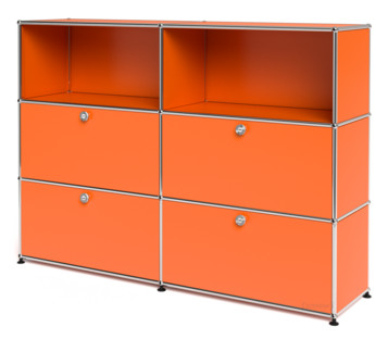 USM Haller Highboard L mit 4 Klappen Reinorange RAL 2004